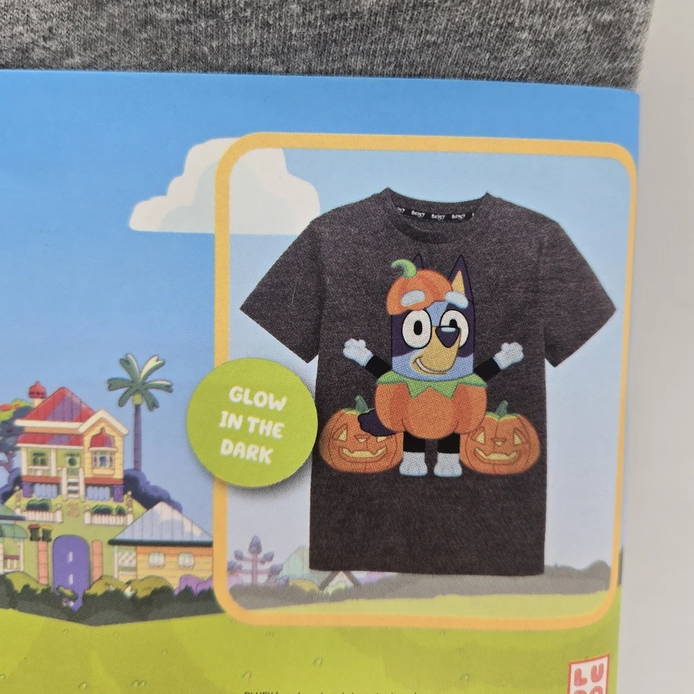 Bluey Unisex Pumpkin Halloween T-Shirt Gray 8